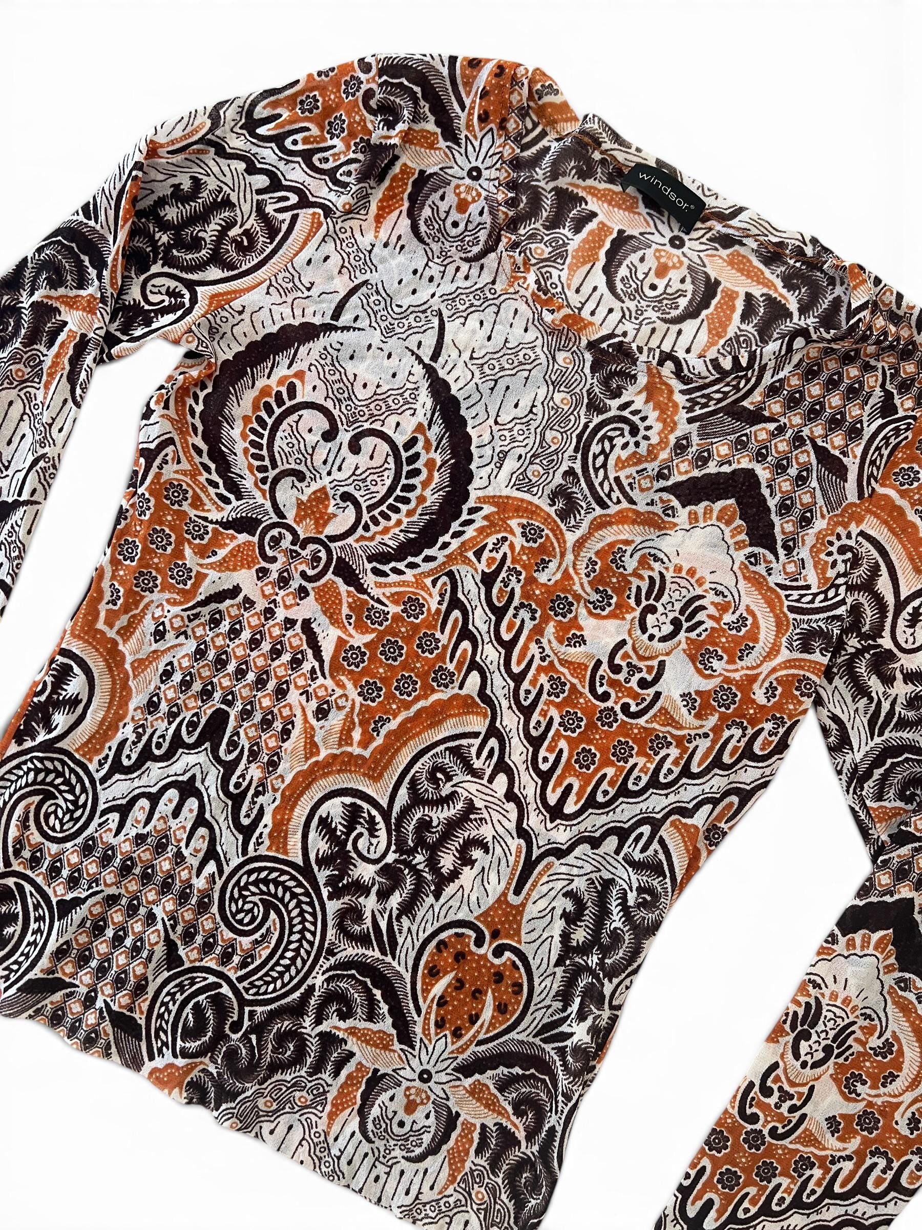 Top Mesh Vintage Y2K Paisley