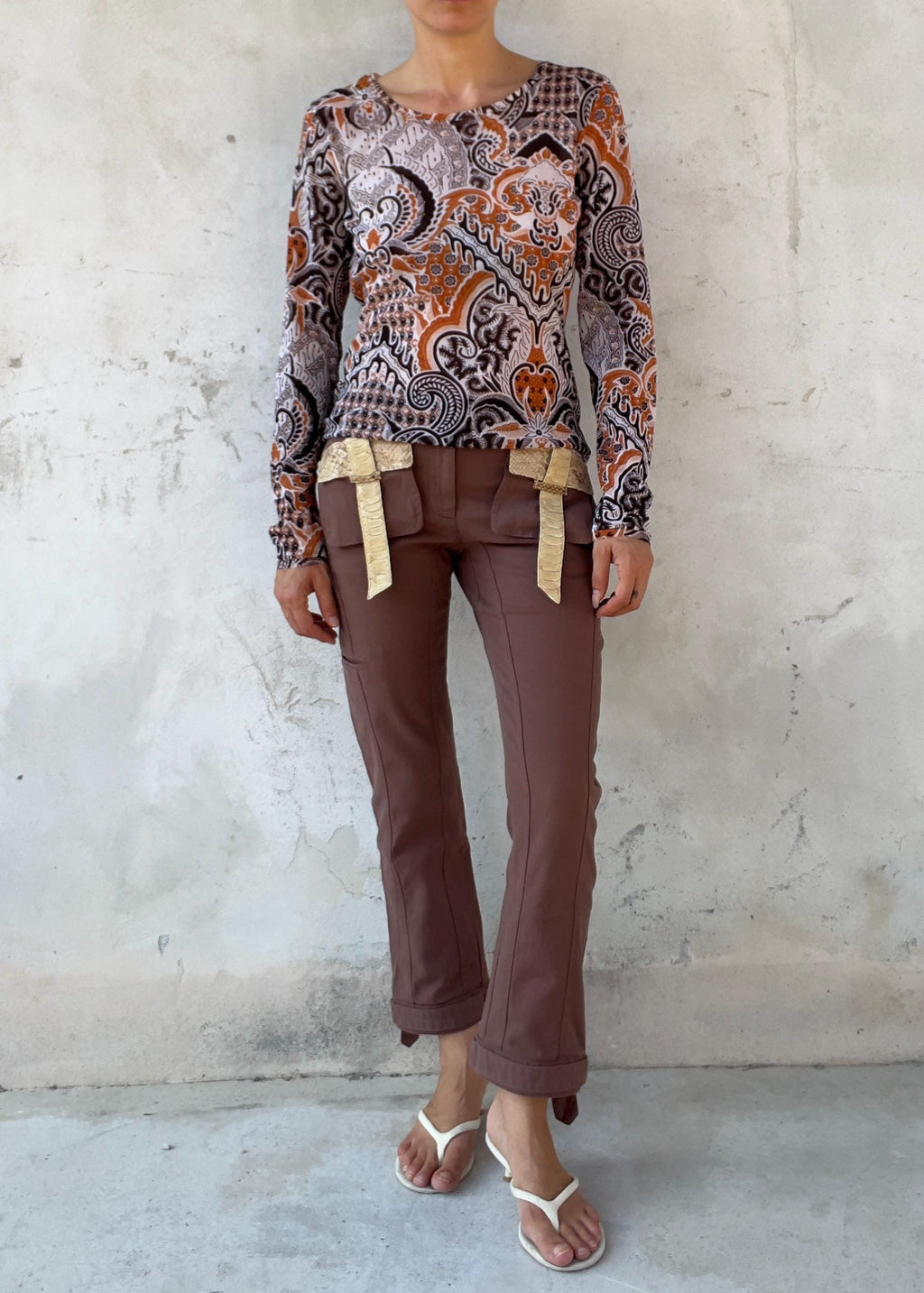 Top Mesh Vintage Y2K Paisley