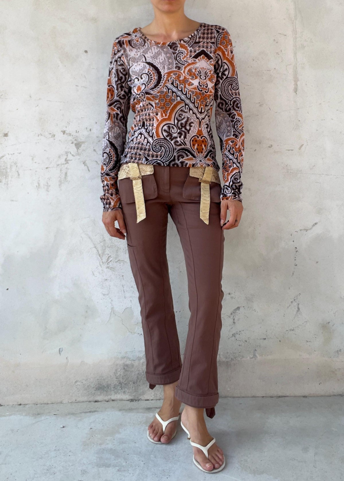 Top Mesh Vintage Y2K Paisley