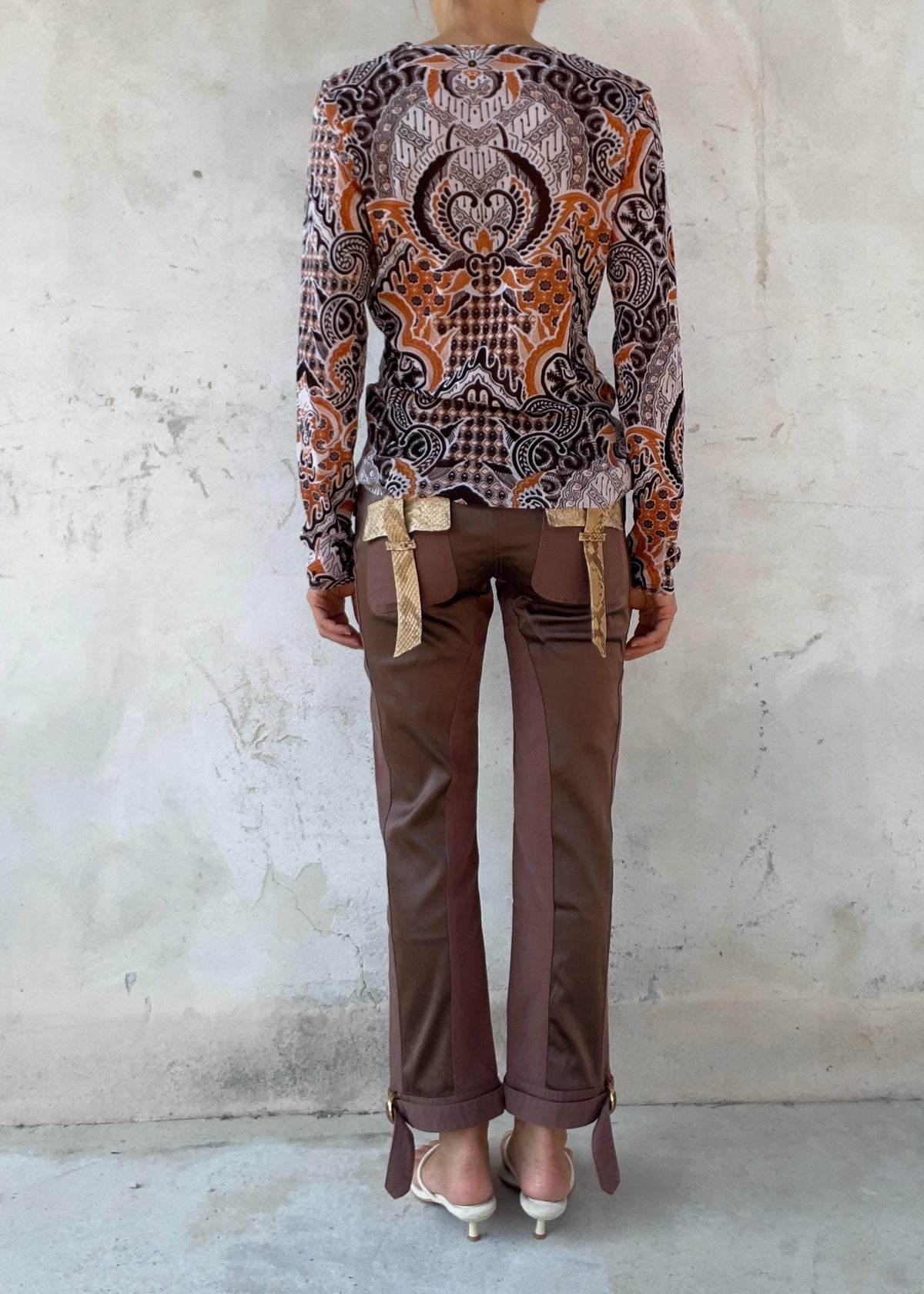 Top Mesh Vintage Y2K Paisley