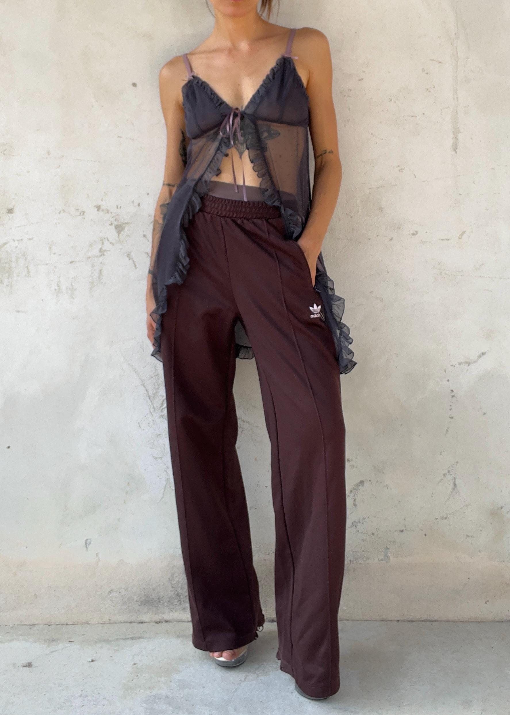 Pantaloni tuta Adidas Originals Adicolor Firebird Shadow Brown