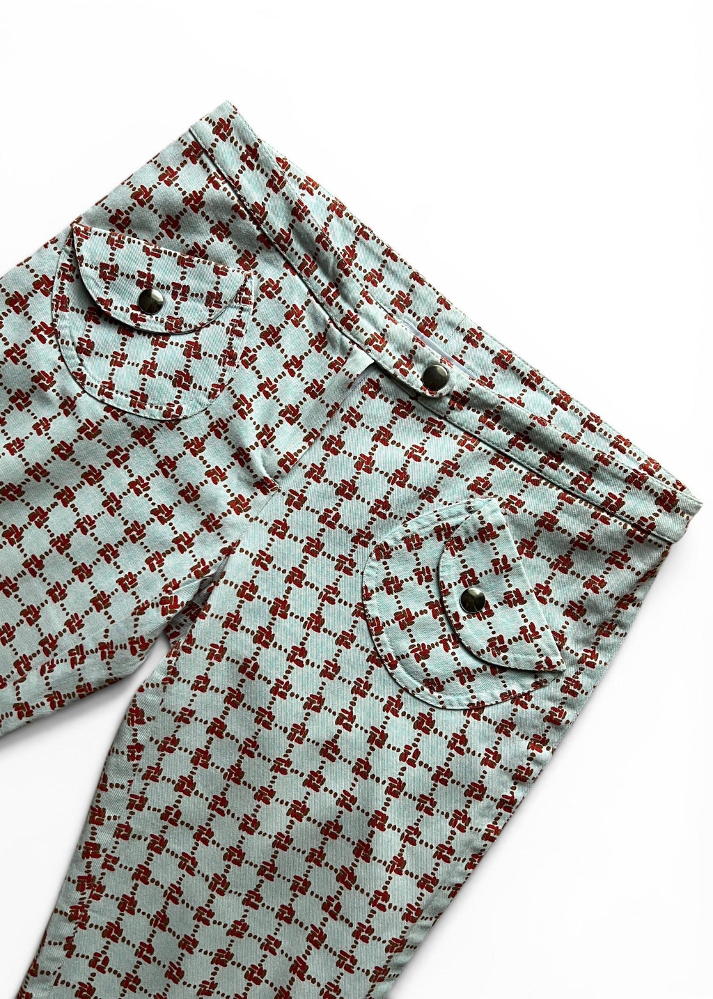 Pantaloni Vintage Y2K Vita Bassa Stampa Geometrica