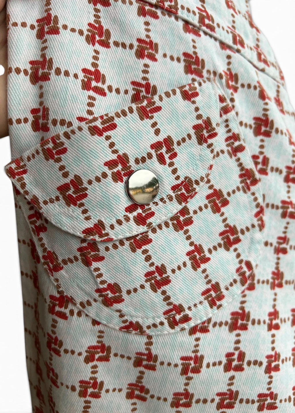 Pantaloni Vintage Y2K Vita Bassa Stampa Geometrica