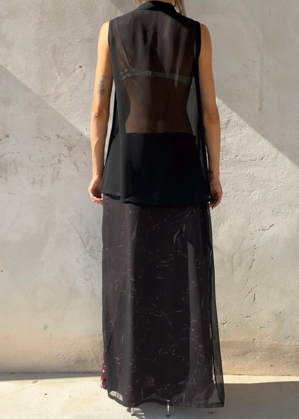 Completo Vintage Y2K in Chiffon Nero