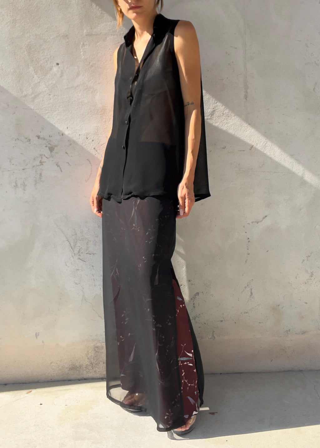 Completo Vintage Y2K in Chiffon Nero