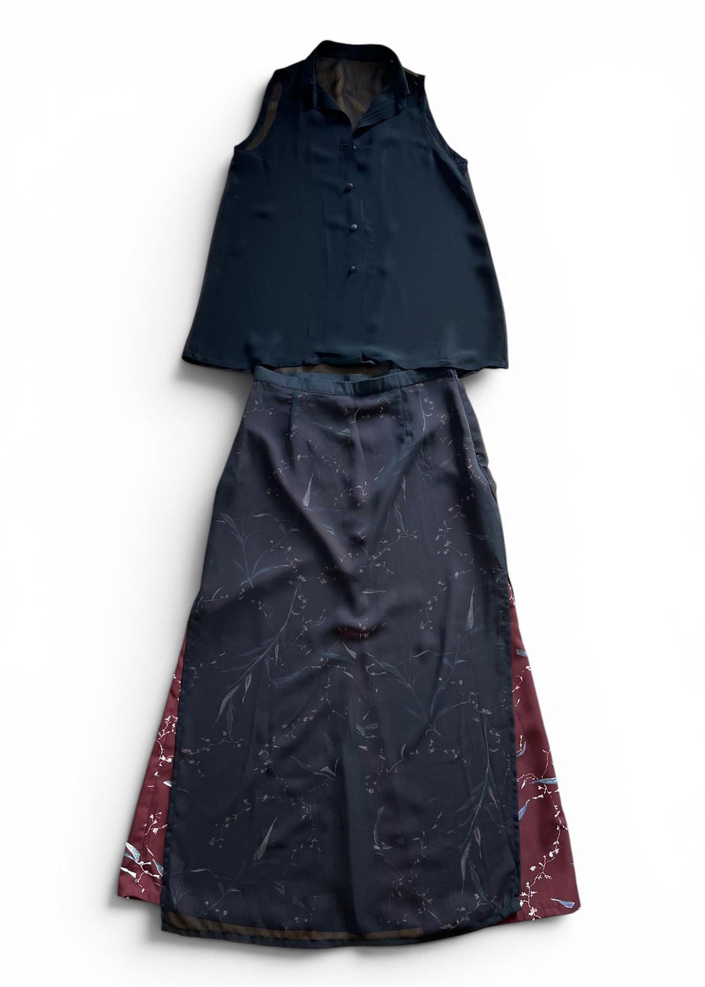 Completo Vintage Y2K in Chiffon Nero
