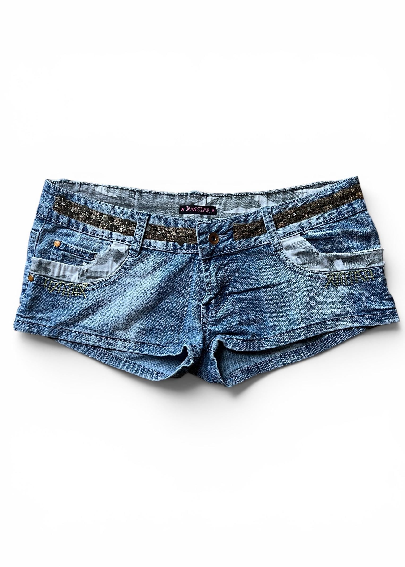 Micro Shorts Denim Y2K Vita Bassissima
