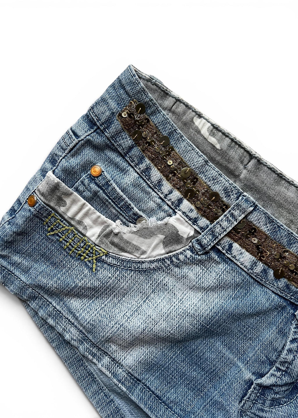 Micro Shorts Denim Y2K Vita Bassissima