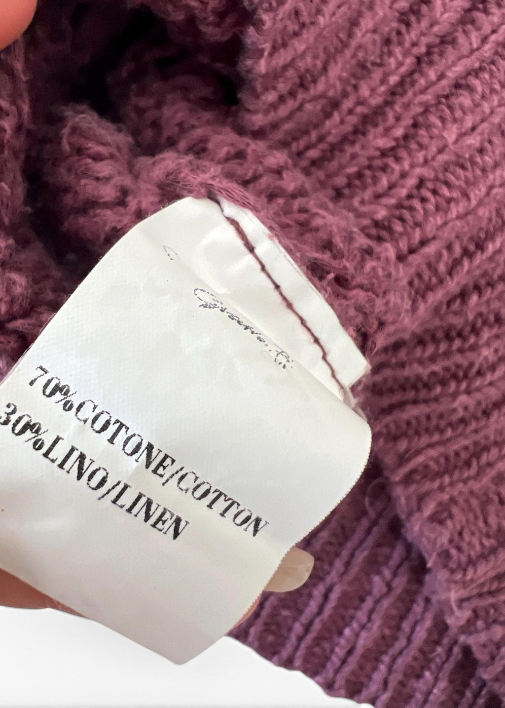 Top Vintage in Maglia Cotone Lino con Roselline