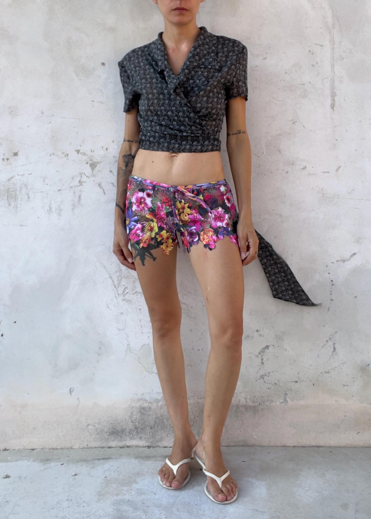 Top Crop Vintage Y2K Trasparente a Portafoglio