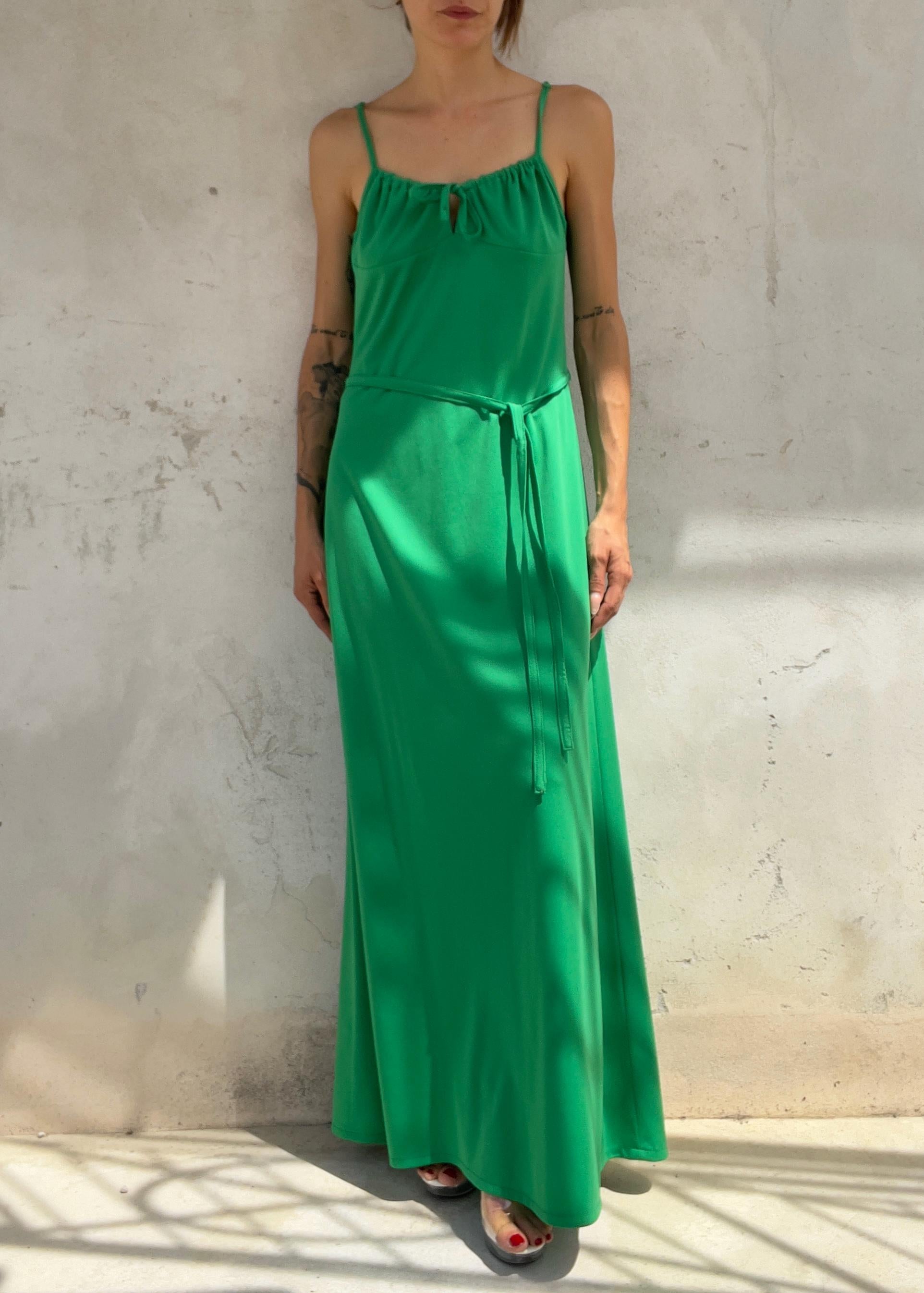 Abito Lungo Vintage Y2K Verde Smeraldo