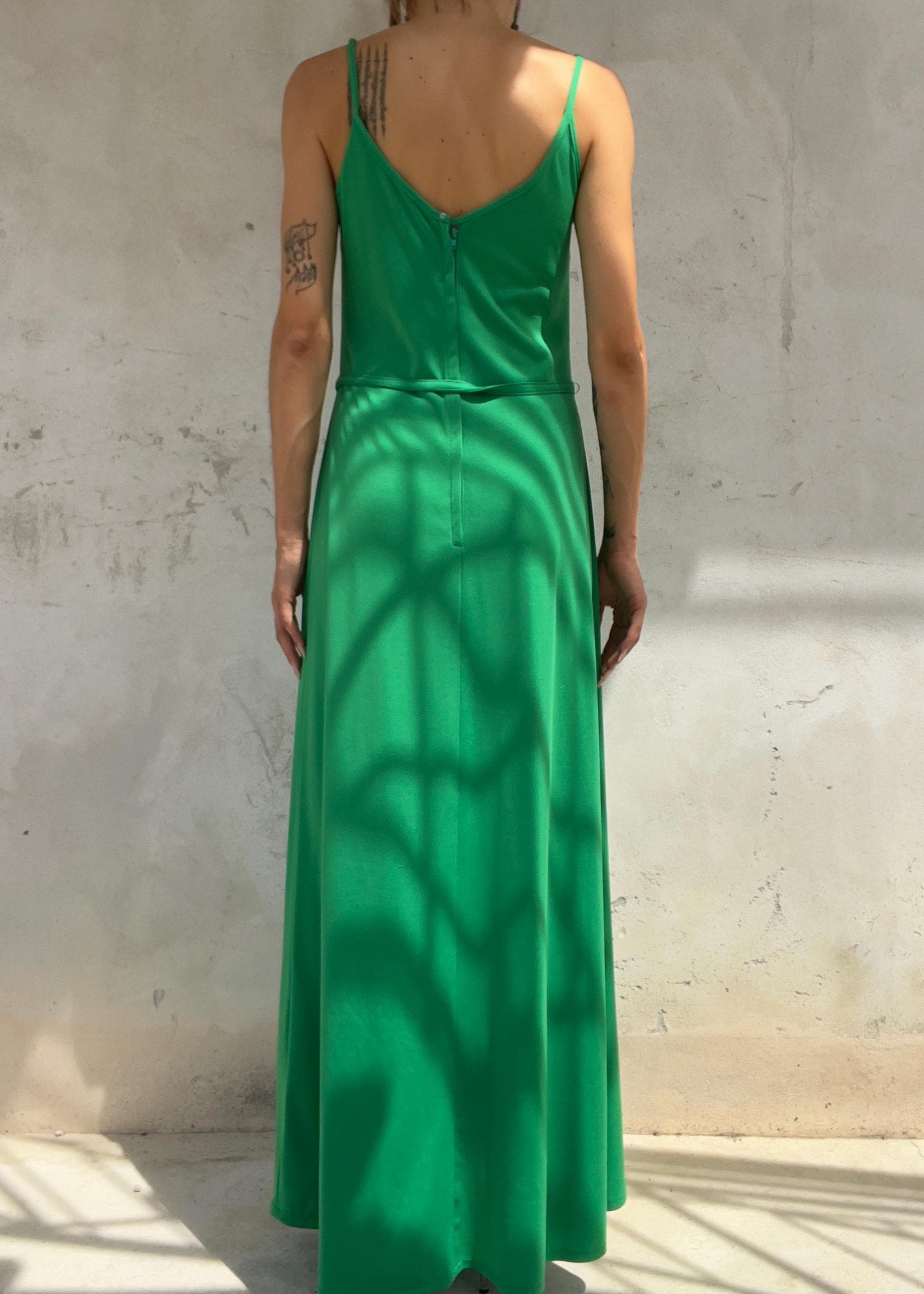 Abito Lungo Vintage Y2K Verde Smeraldo