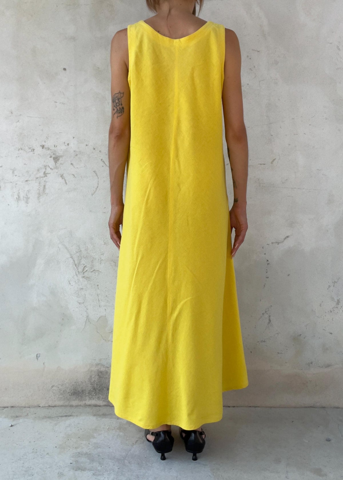 Abito Vintage in Misto Lino Giallo Limone