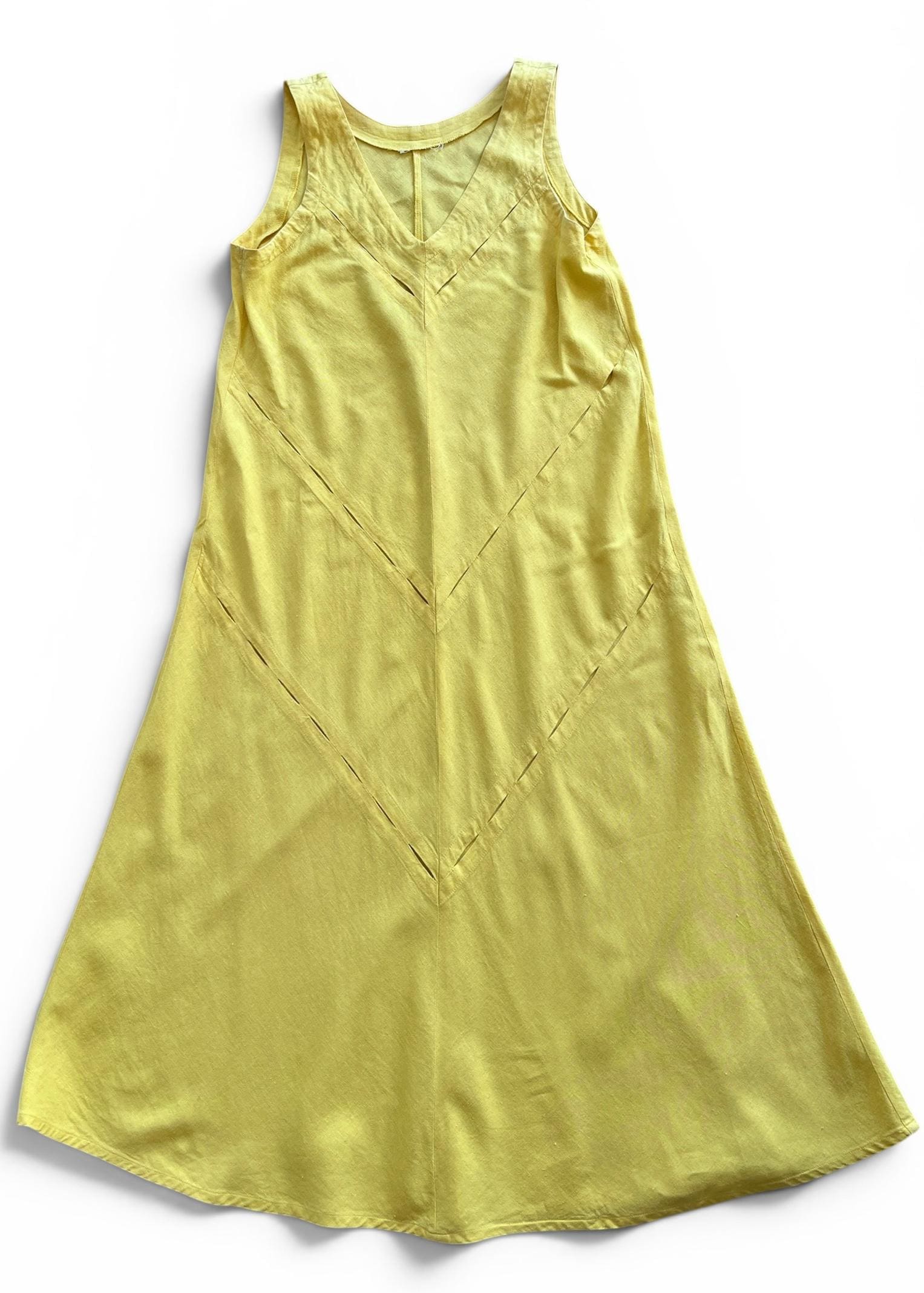 Abito Vintage in Misto Lino Giallo Limone