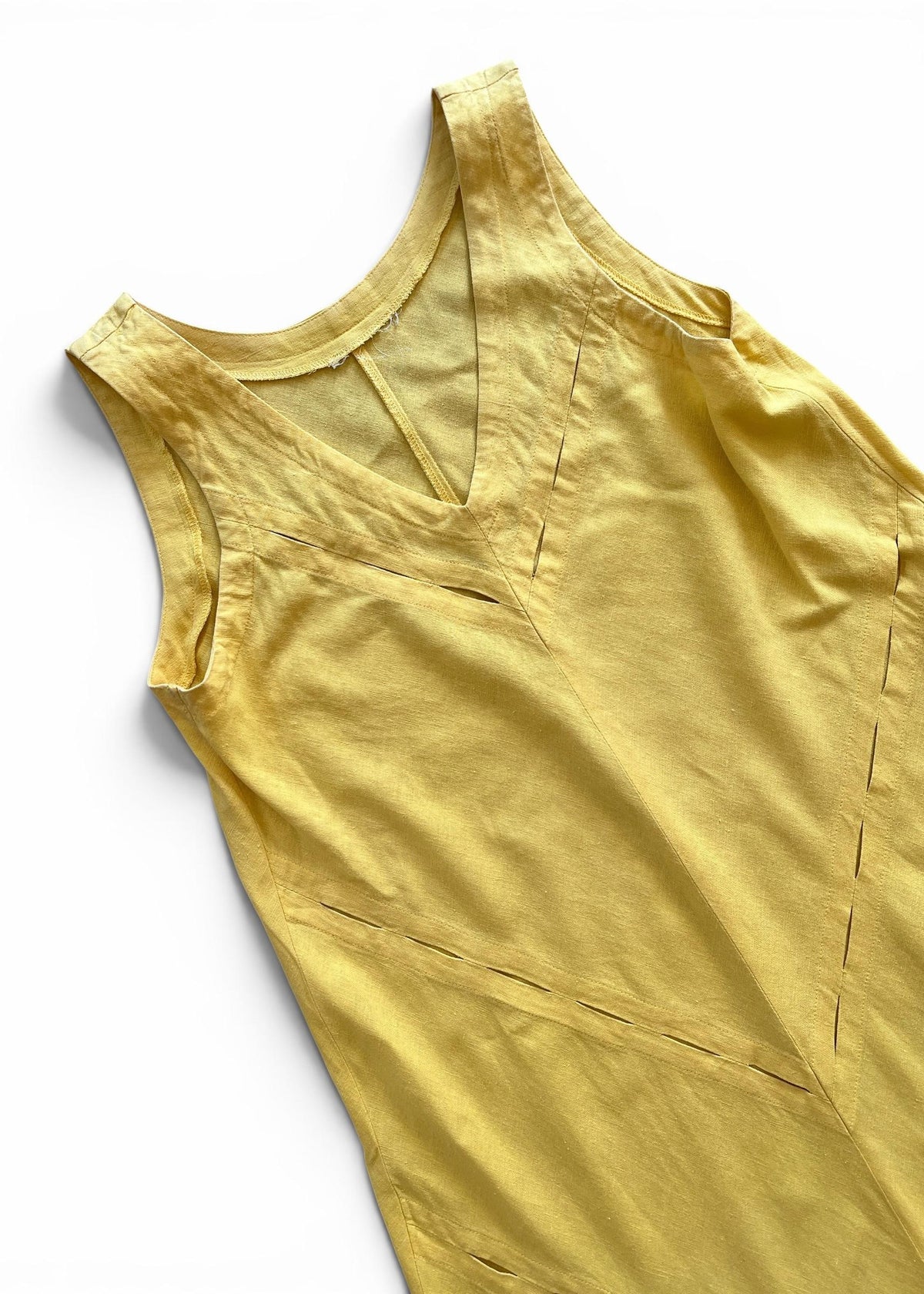 Abito Vintage in Misto Lino Giallo Limone