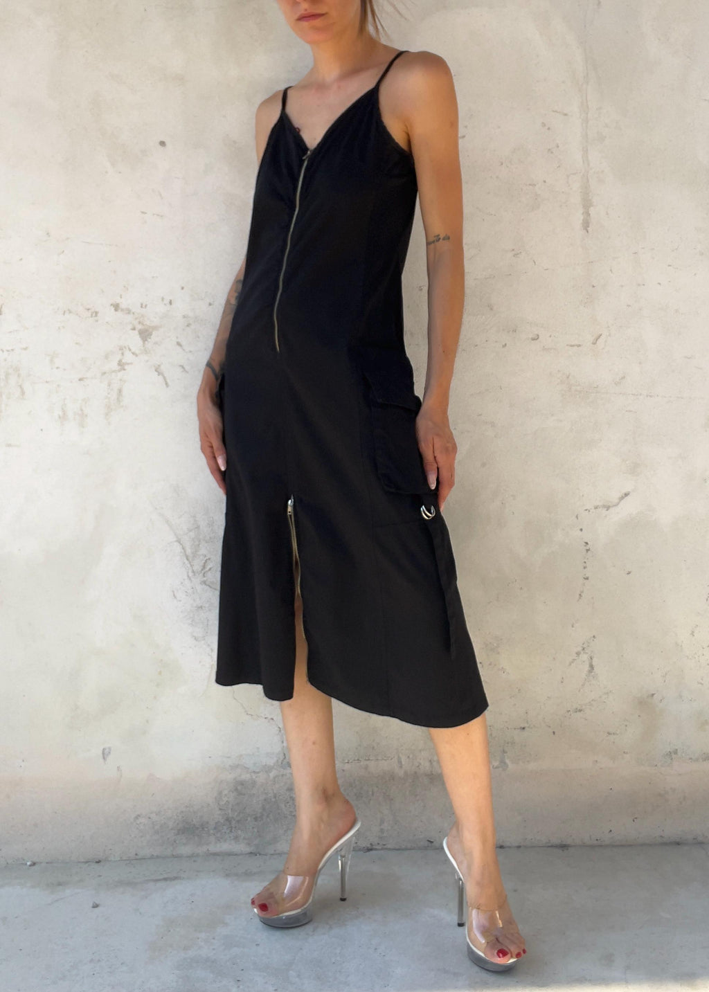 Abito Vintage Y2K Nero Utility