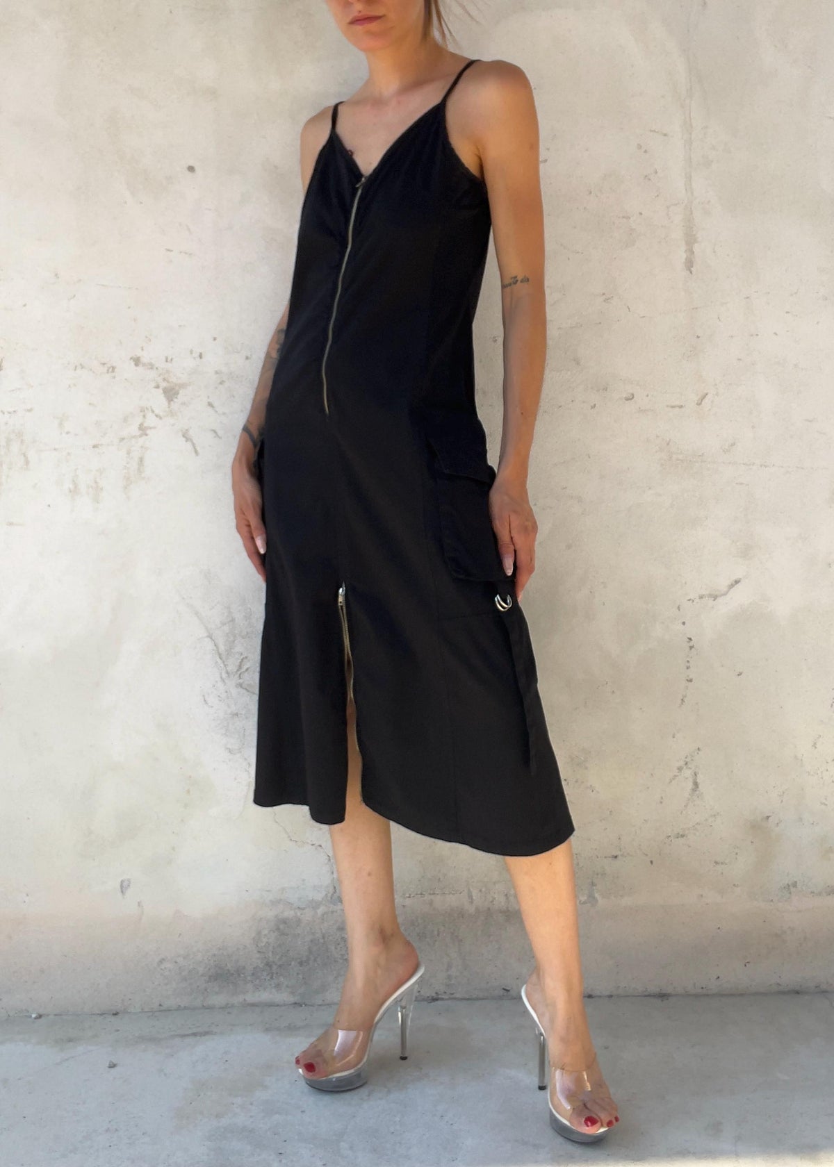 Abito Vintage Y2K Nero Utility