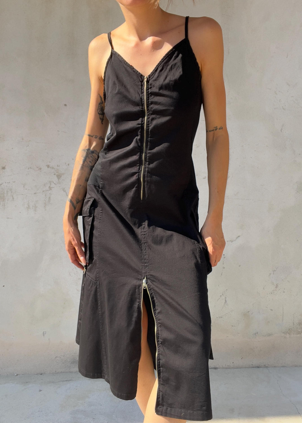 Abito Vintage Y2K Nero Utility