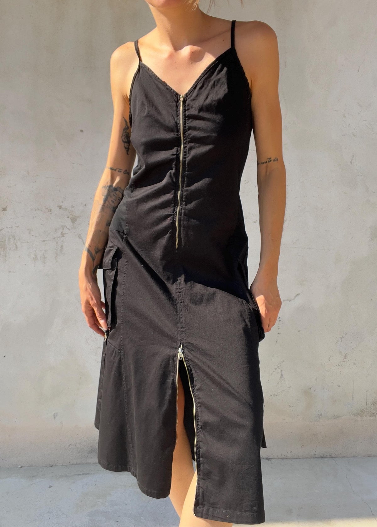 Abito Vintage Y2K Nero Utility