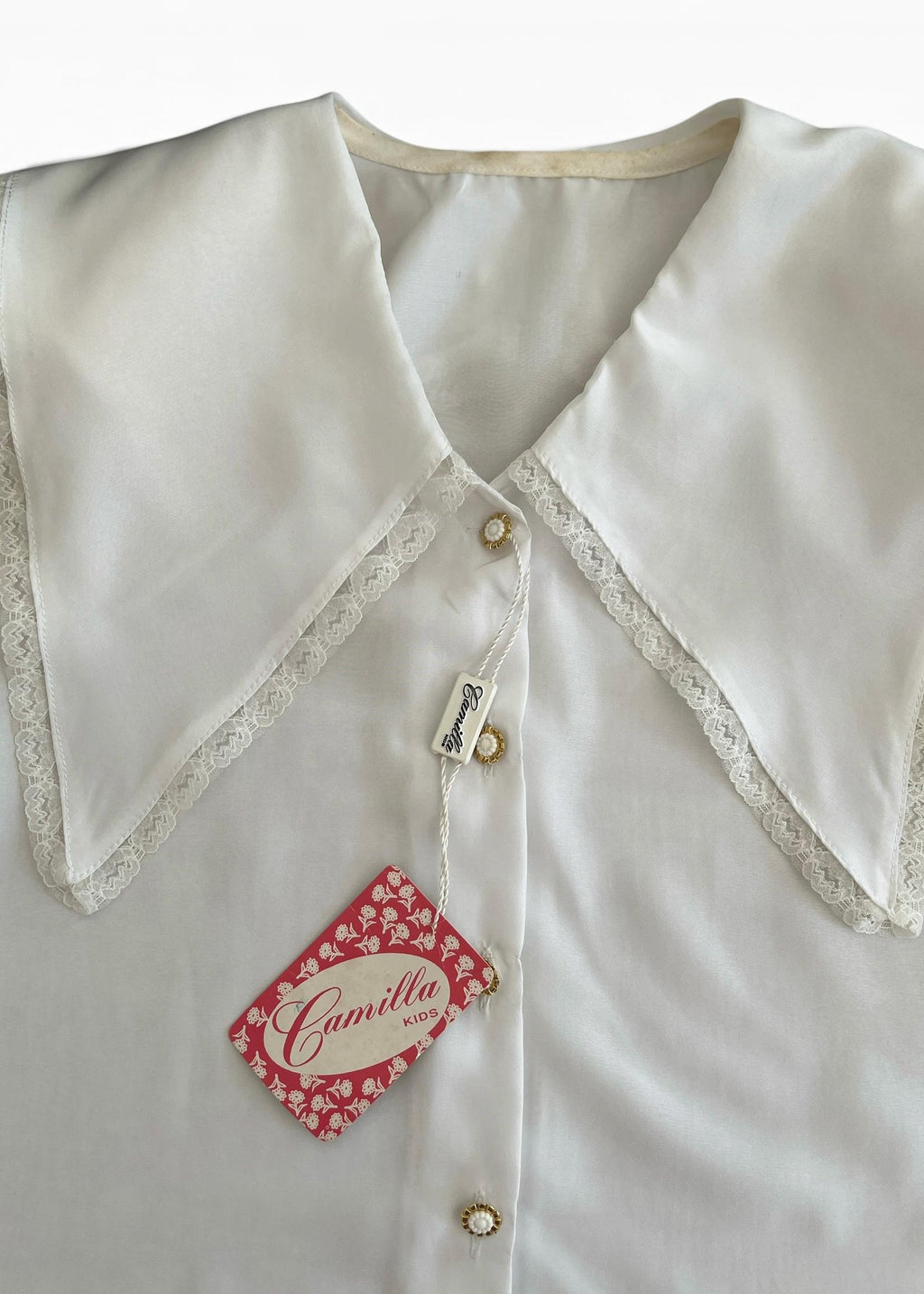 Camicia Vintage Bianca Deadstock con Maxi Colletto Sailor