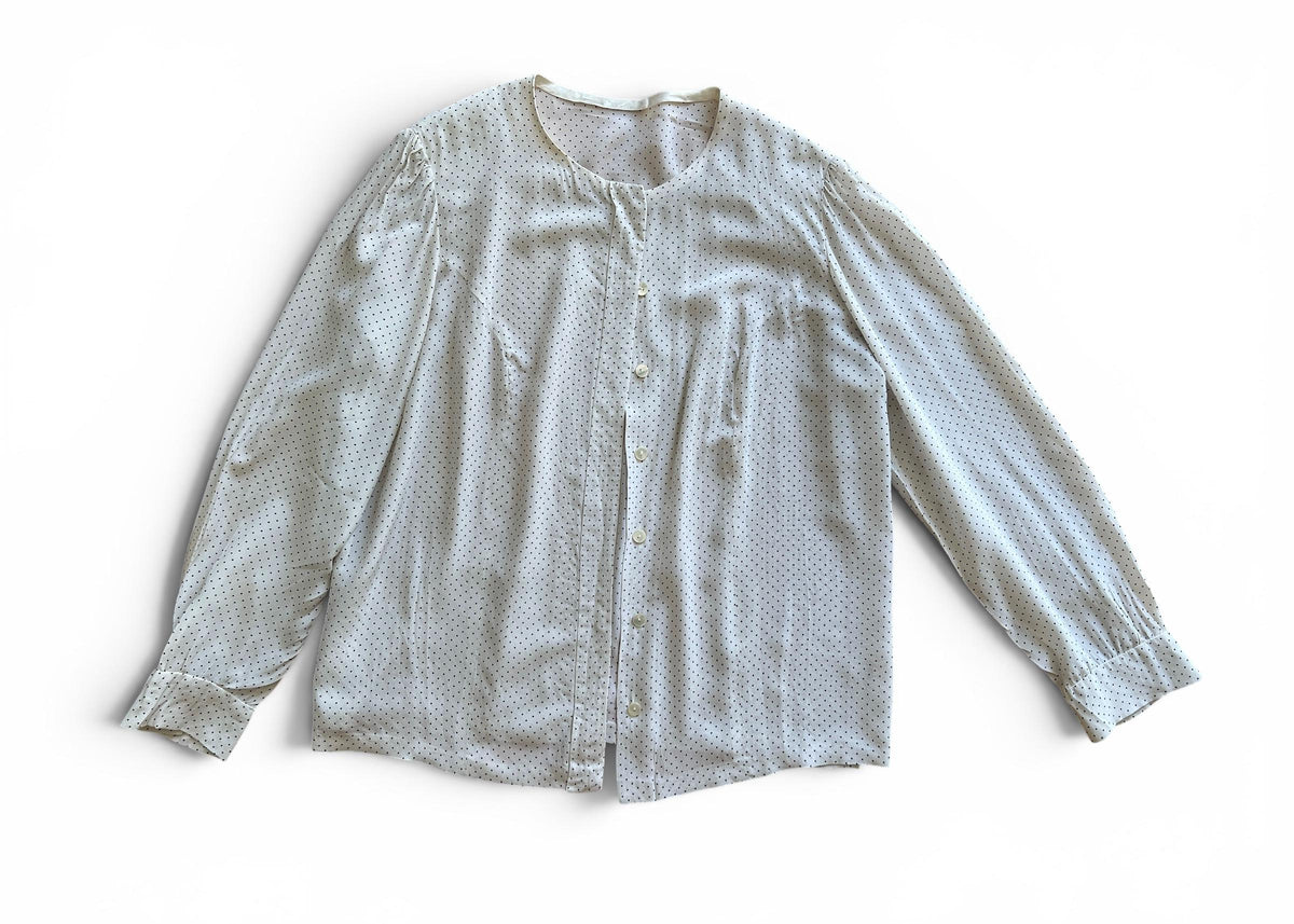 Camicia Vintage Sartoriale in Seta a Pois