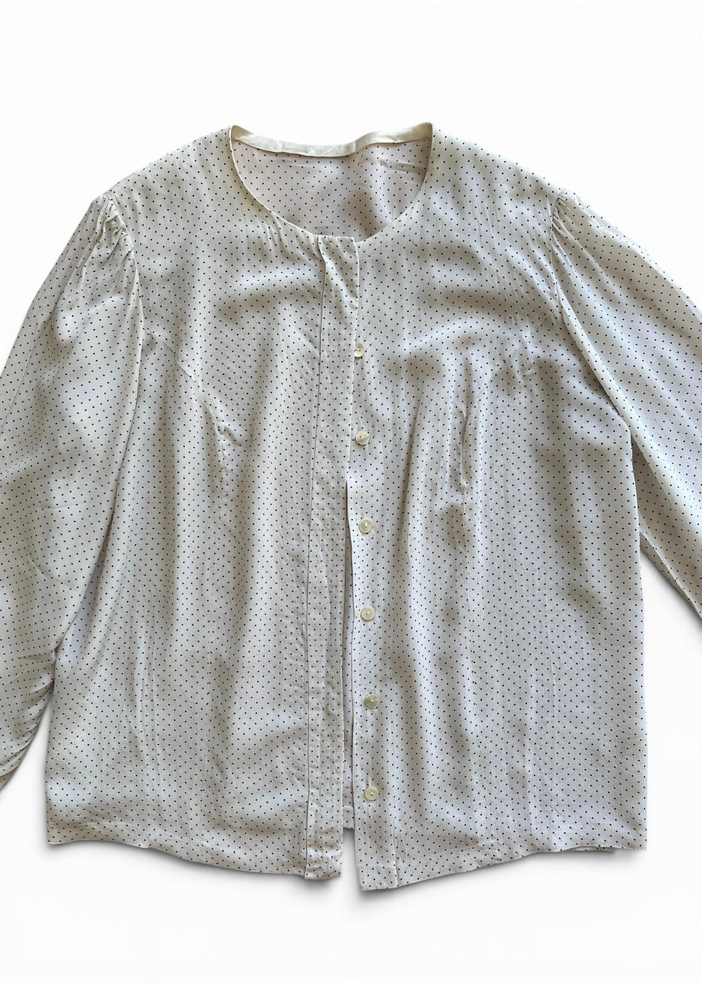 Camicia Vintage Sartoriale in Seta a Pois