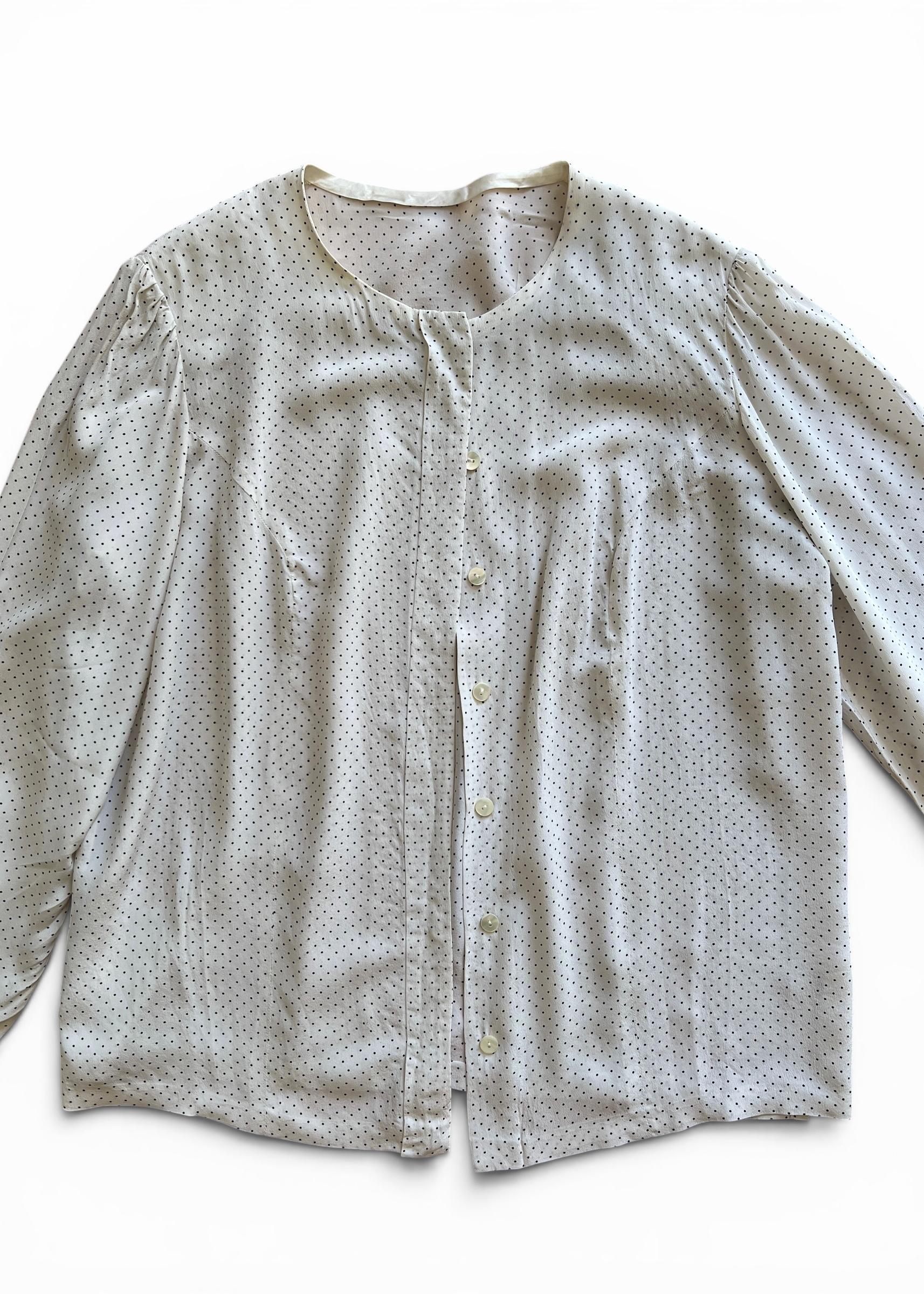 Camicia Vintage Sartoriale in Seta a Pois