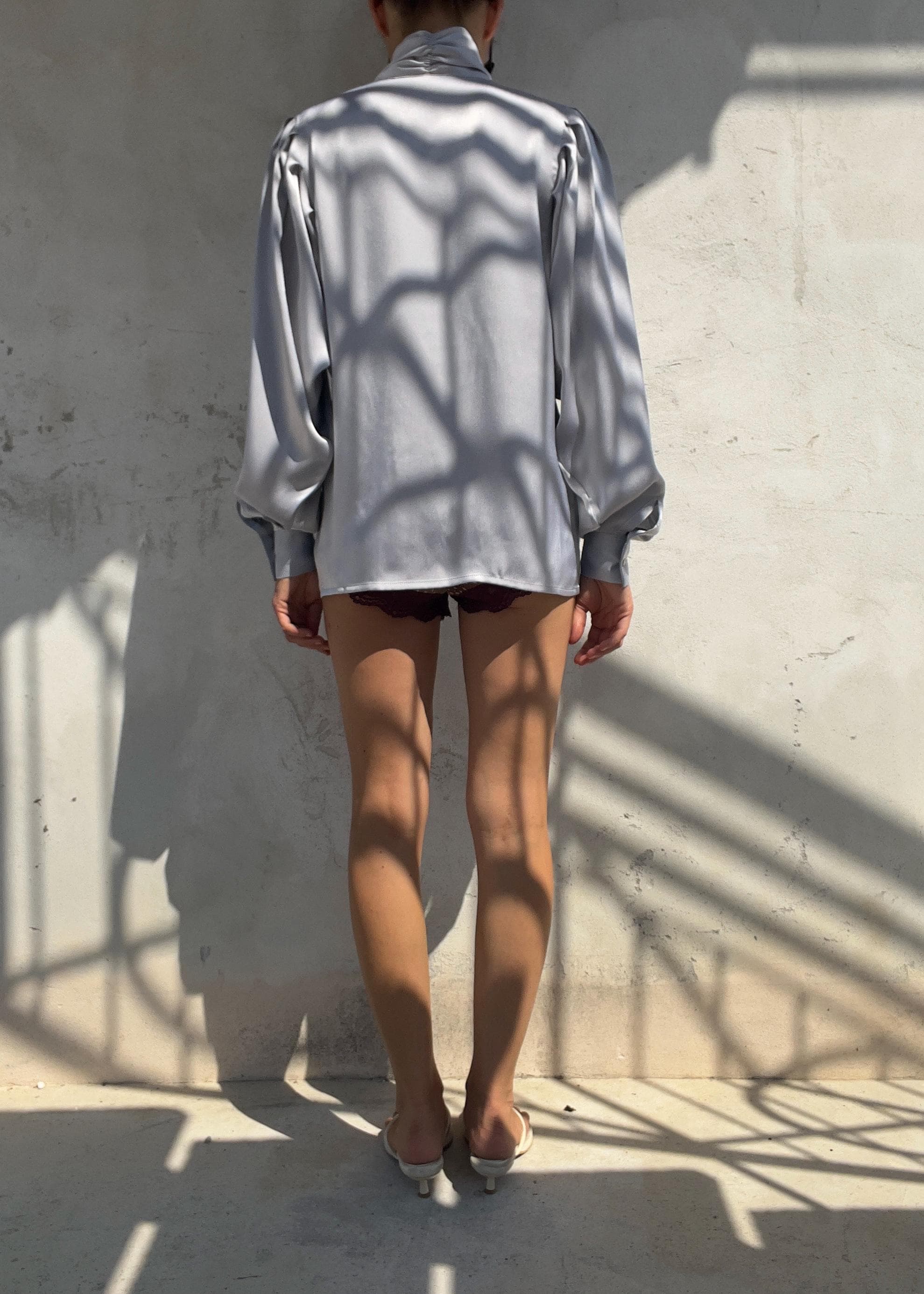 Camicia Vintage in Raspo Argento Perla