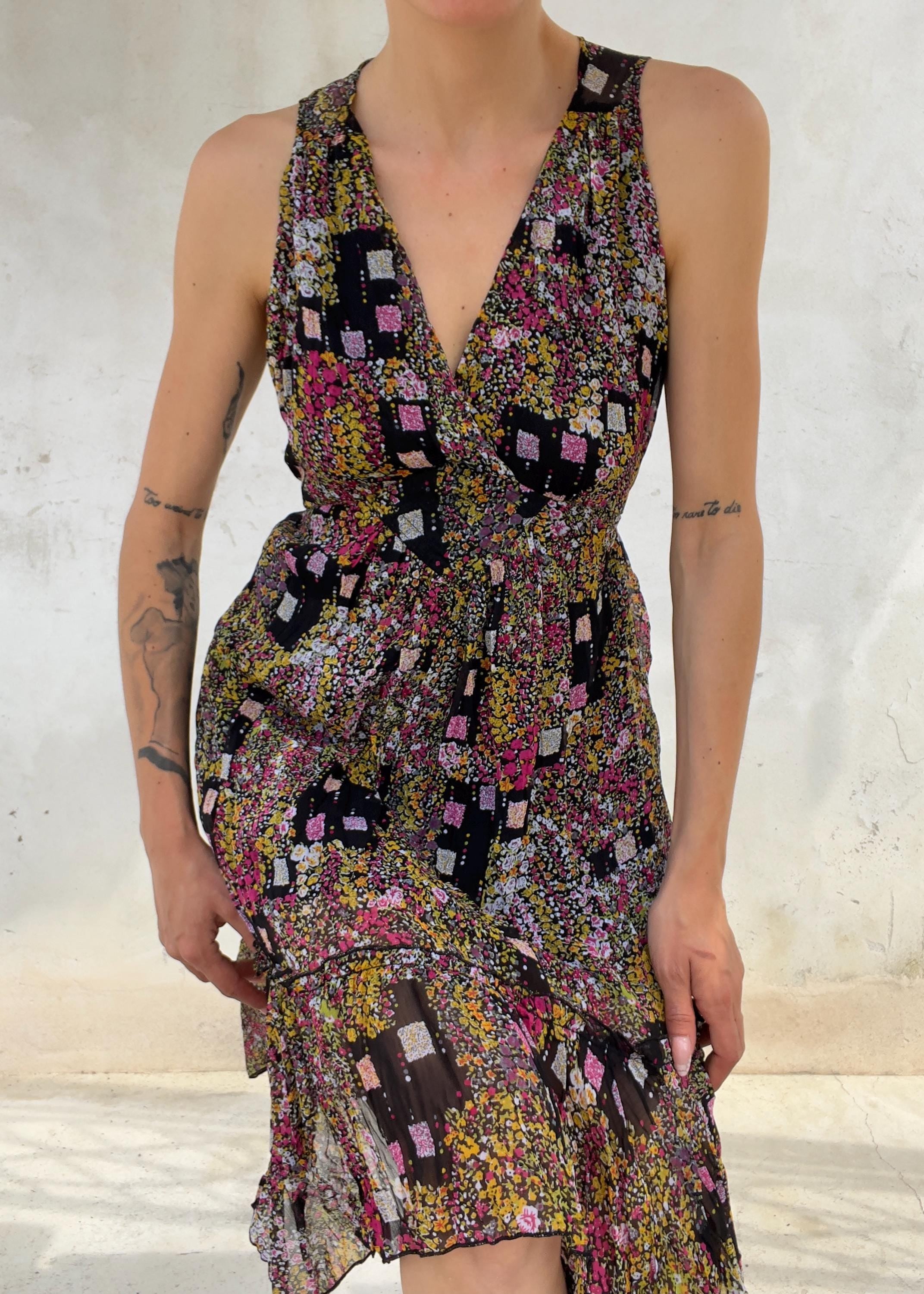 Abito Vintage Y2K in Chiffon Floreale