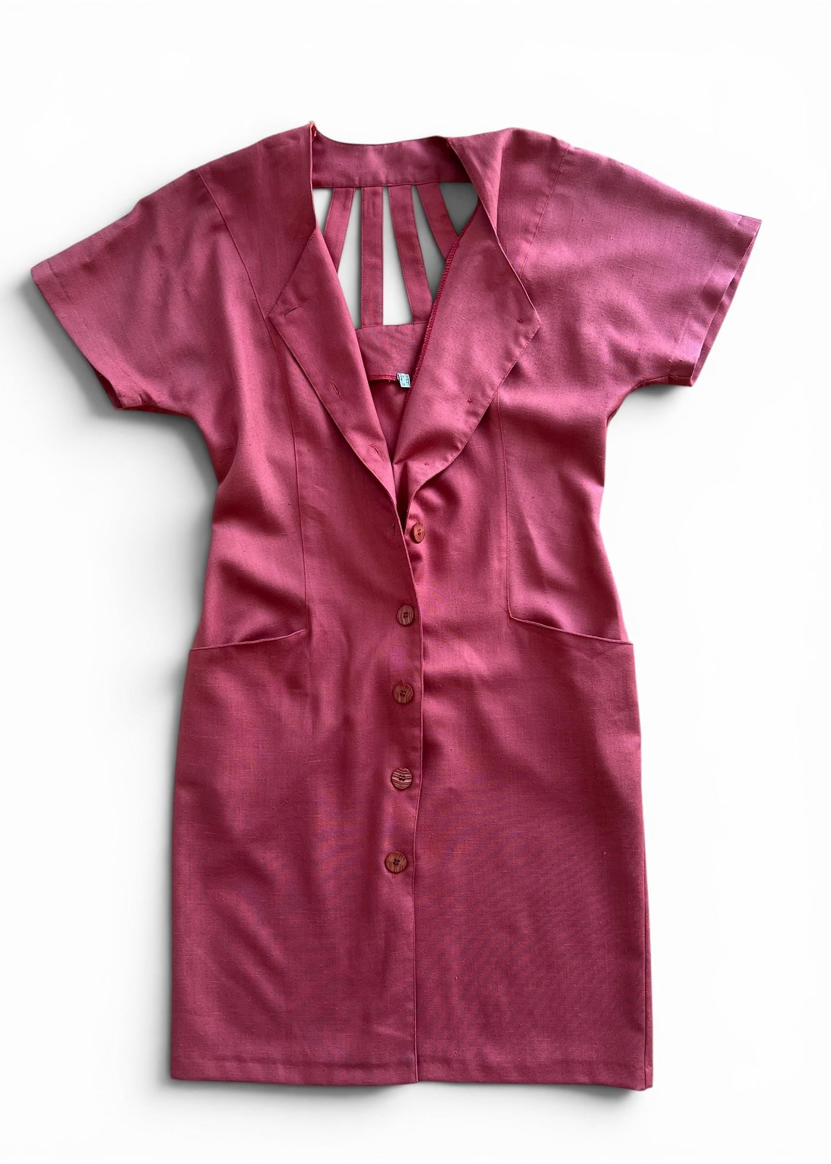 Abito Vintage Anni 90 Rosa Corallo
