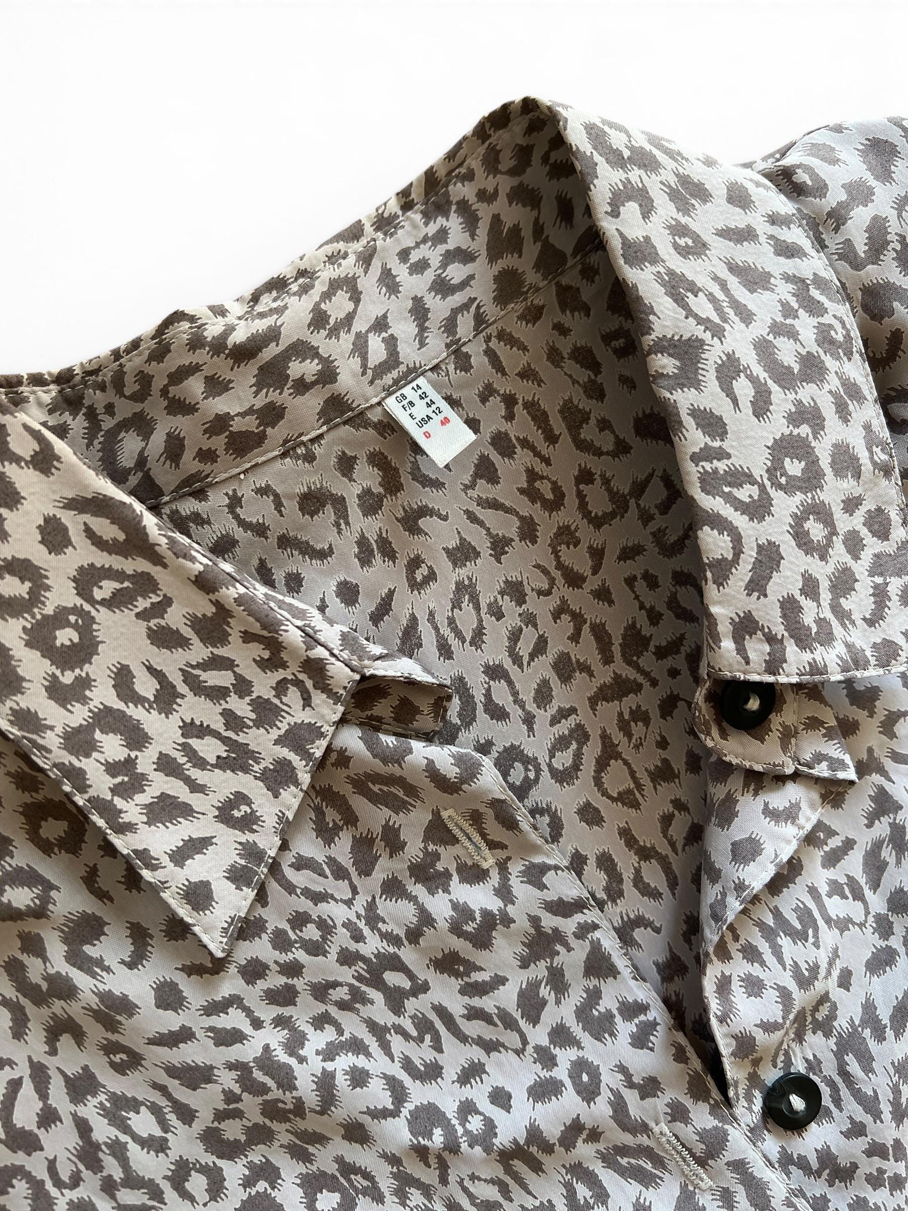 Camicia Vintage Leopardata Grigia