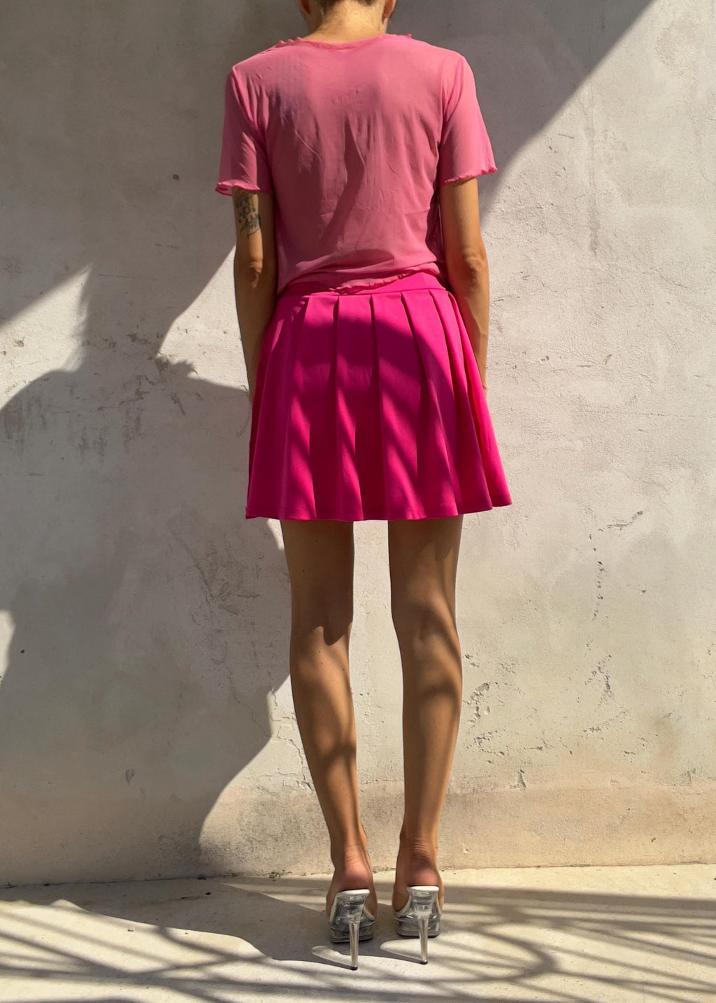 Pantaloni Culotte Fucsia con Harness