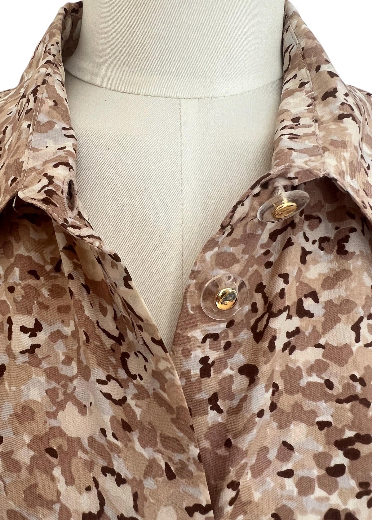 Camicia Vintage Animalier Beige Oversize Y2K