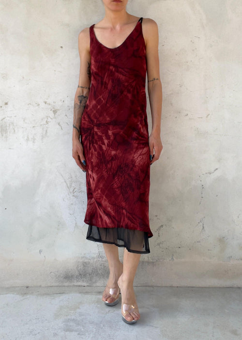Abito Vintage Y2K Bordeaux Double Layer