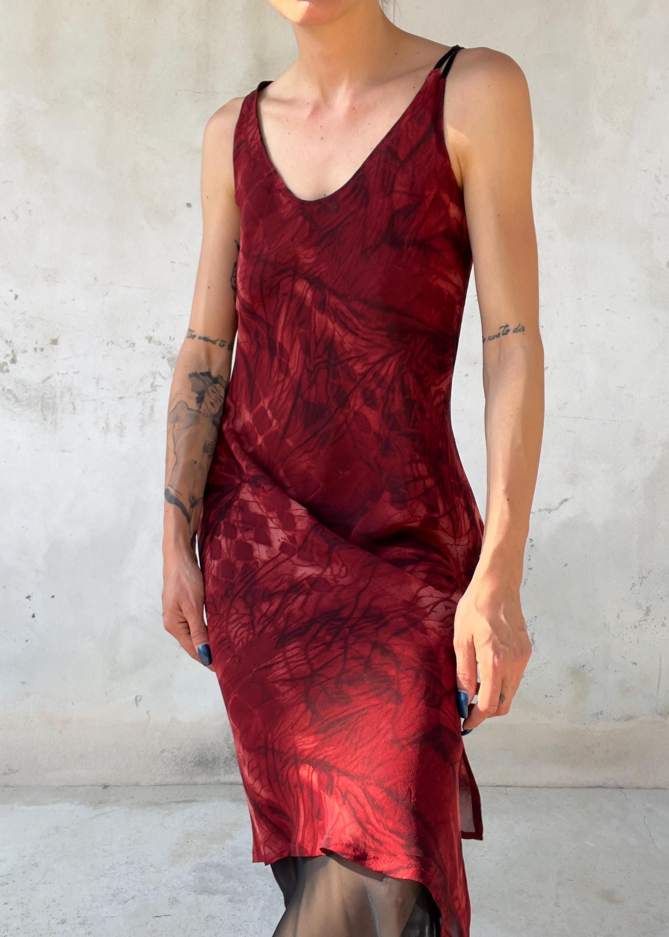 Abito Vintage Y2K Bordeaux Double Layer