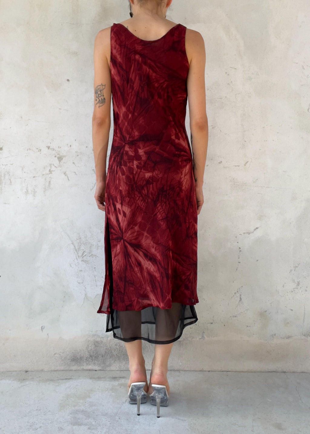 Abito Vintage Y2K Bordeaux Double Layer