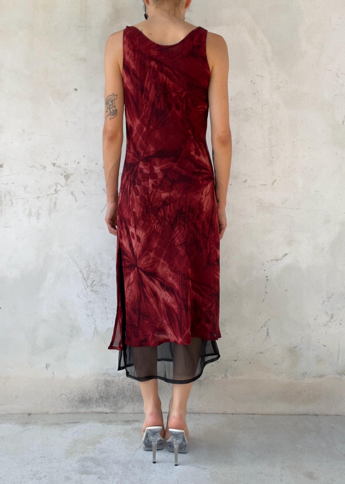 Abito Vintage Y2K Bordeaux Double Layer