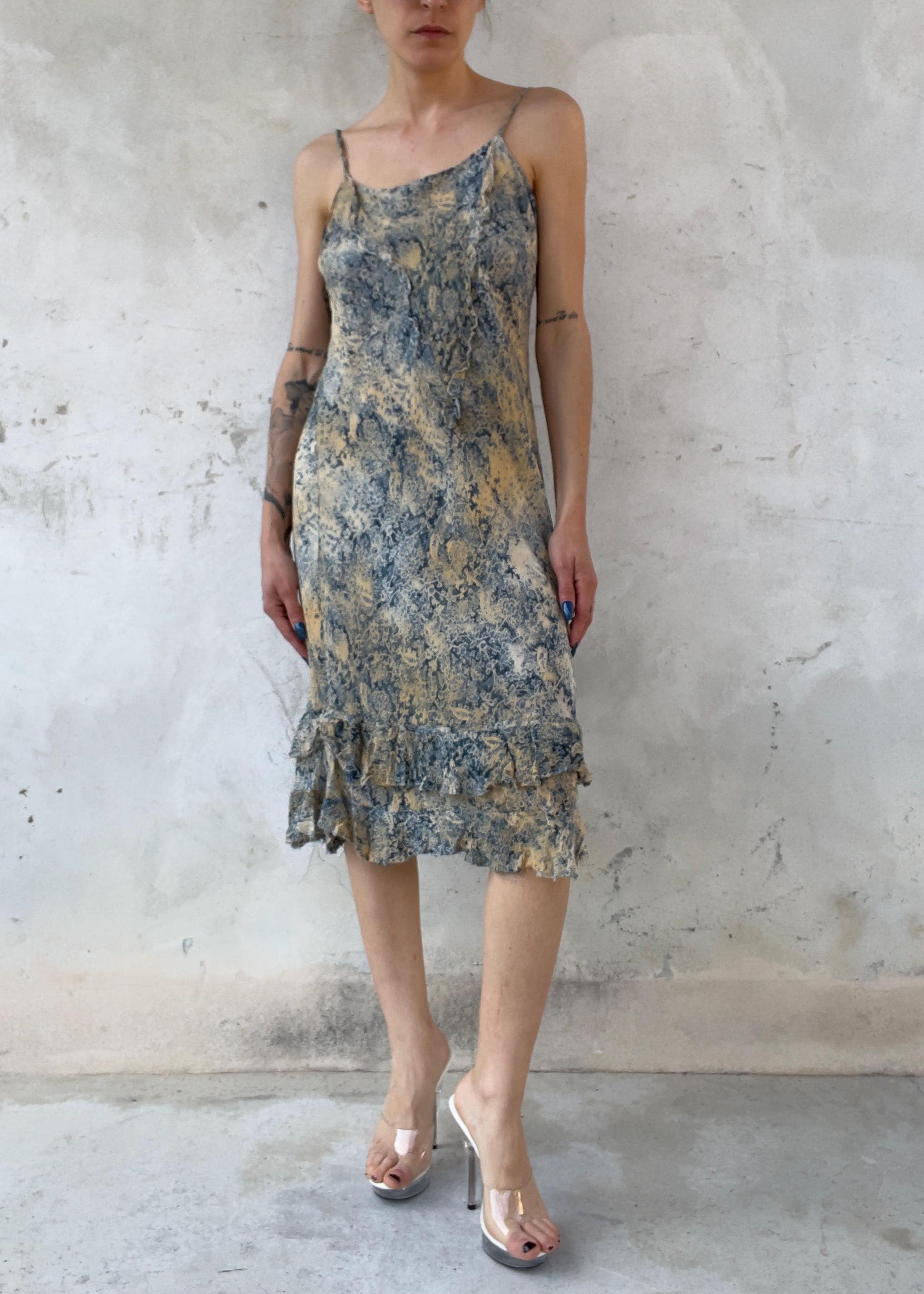 Abito Slip Vintage Anni 90 Boho Floreale