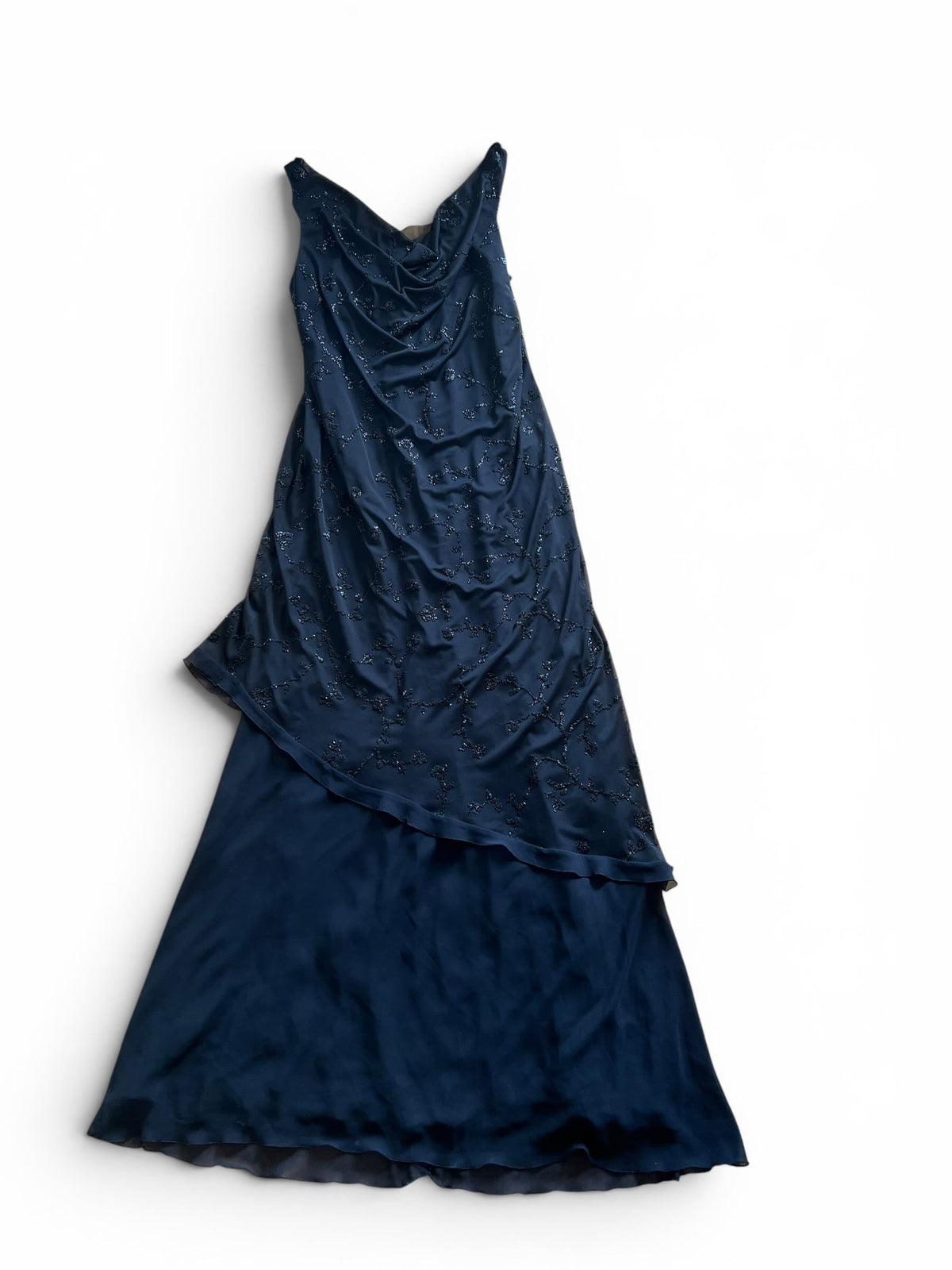 Abito da Sera Vintage Anni 90 Nero Double Layer