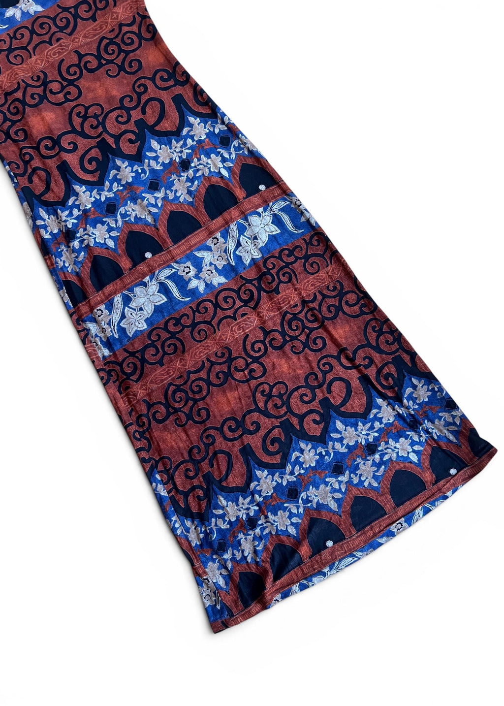 Abito Vintage Y2K Lungo con Stampa Ornamentale