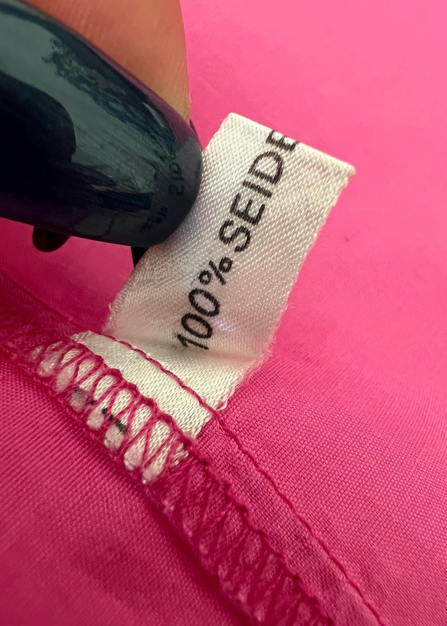 Camicia Vintage Rosa Fucsia in Pura Seta