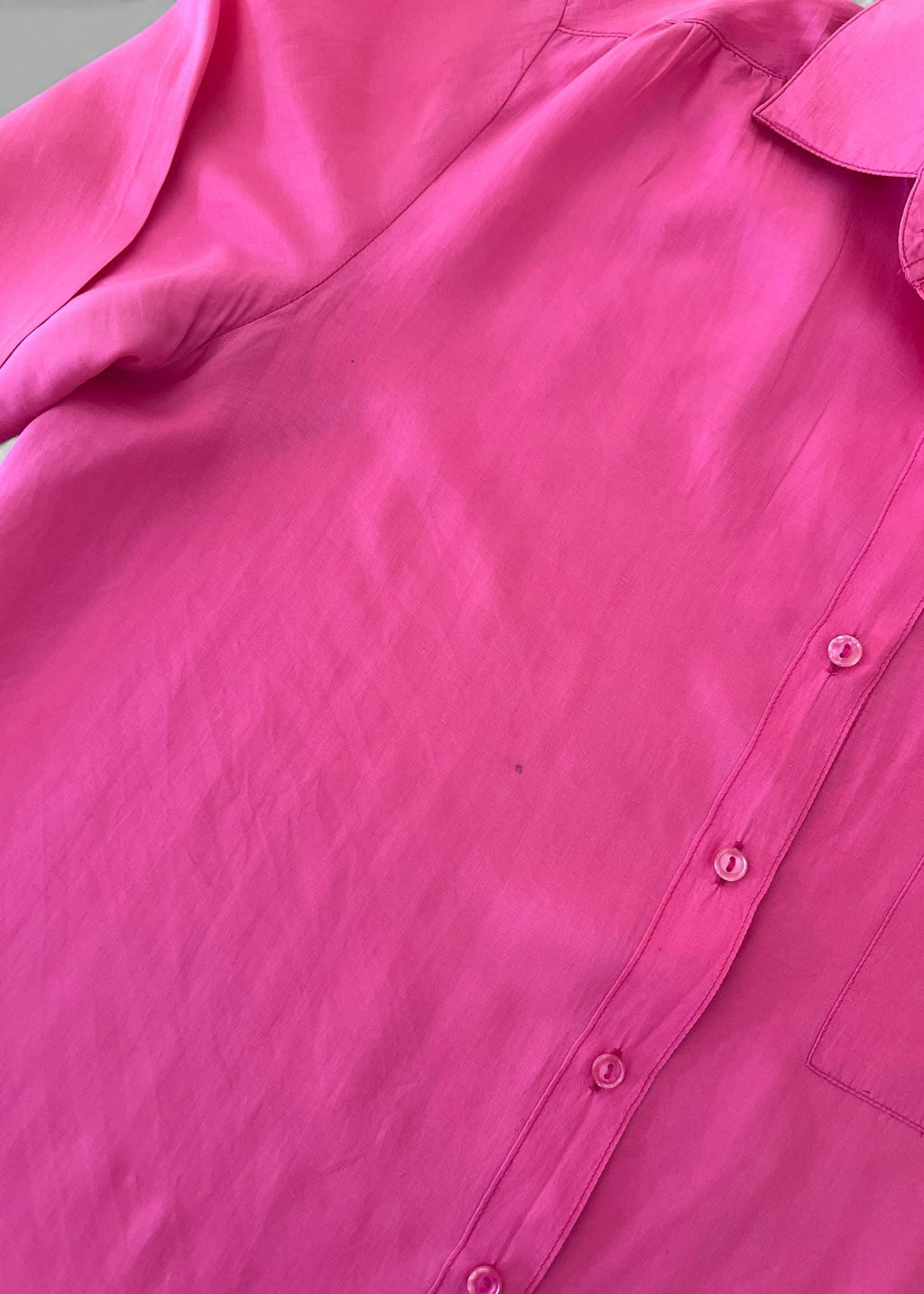 Camicia Vintage Rosa Fucsia in Pura Seta