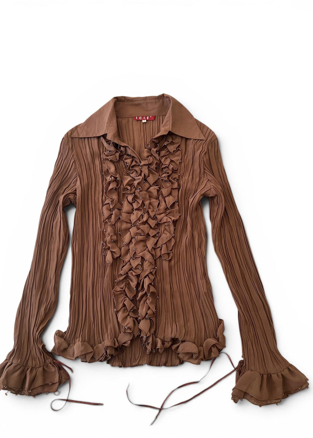 Camicia Vintage Y2K Cacao in Misto Seta
