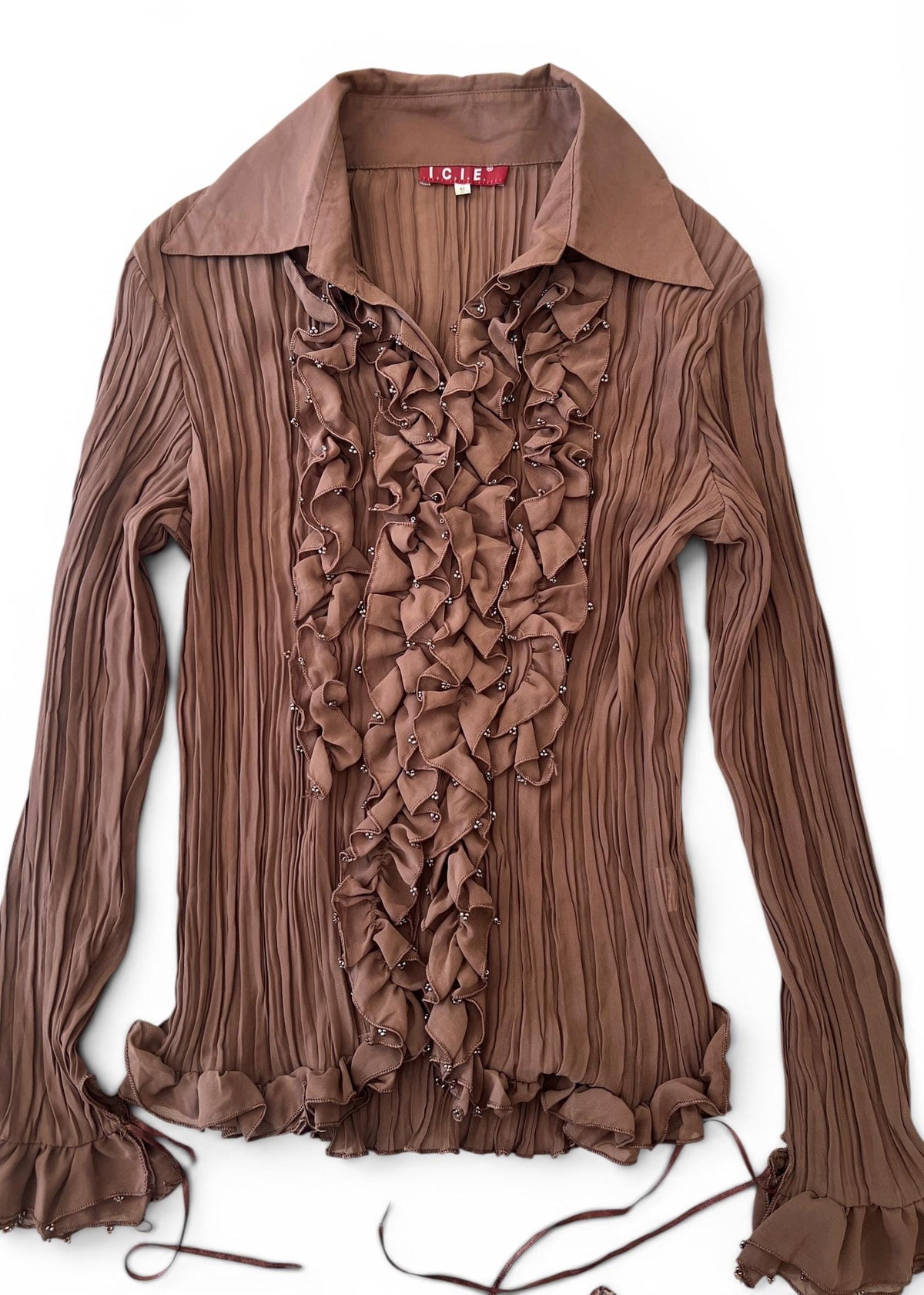 Camicia Vintage Y2K Cacao in Misto Seta