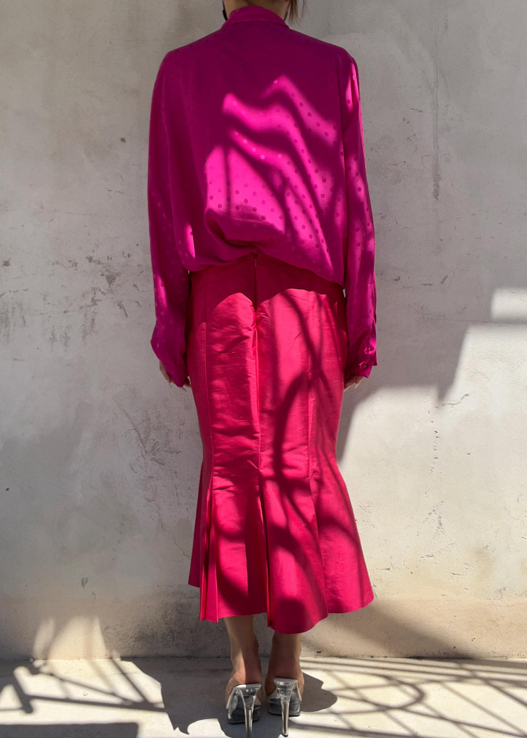 Camicia Vintage Fucsia con Fiocco