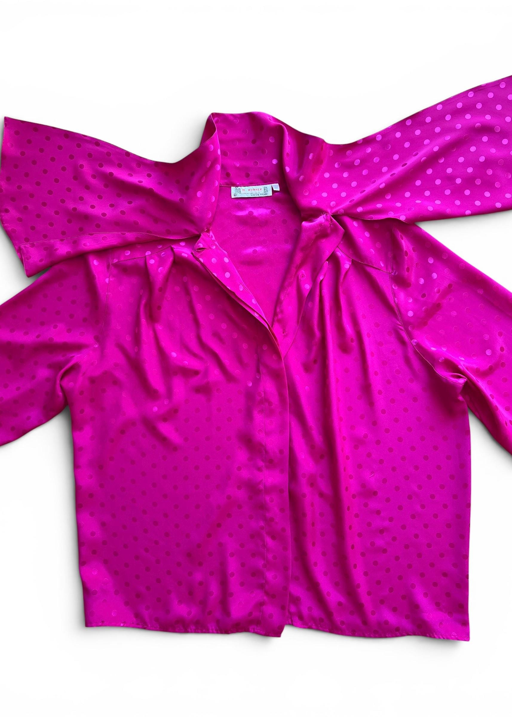 Camicia Vintage Fucsia con Fiocco
