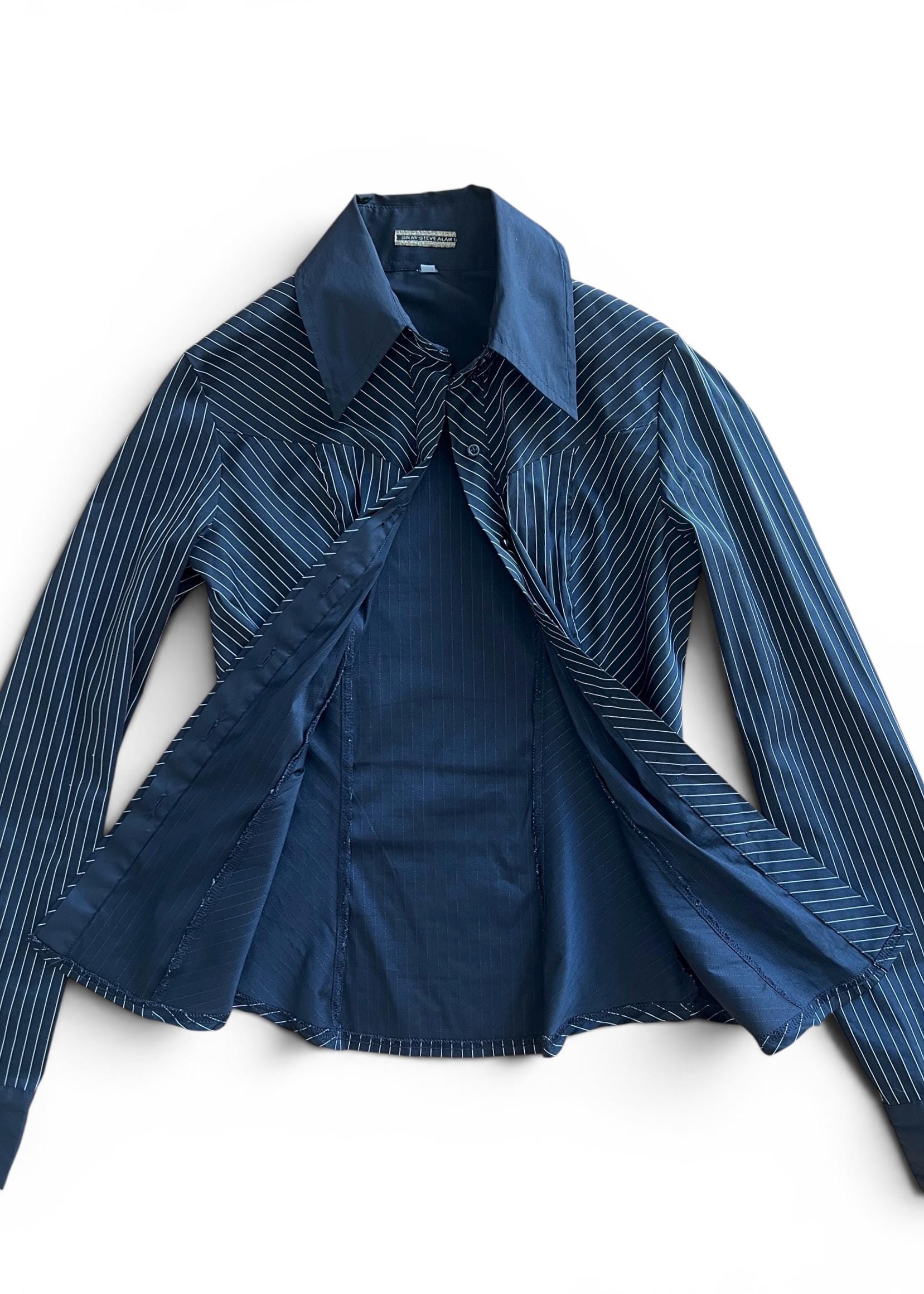 Camicia Vintage Y2K Nera Gessata