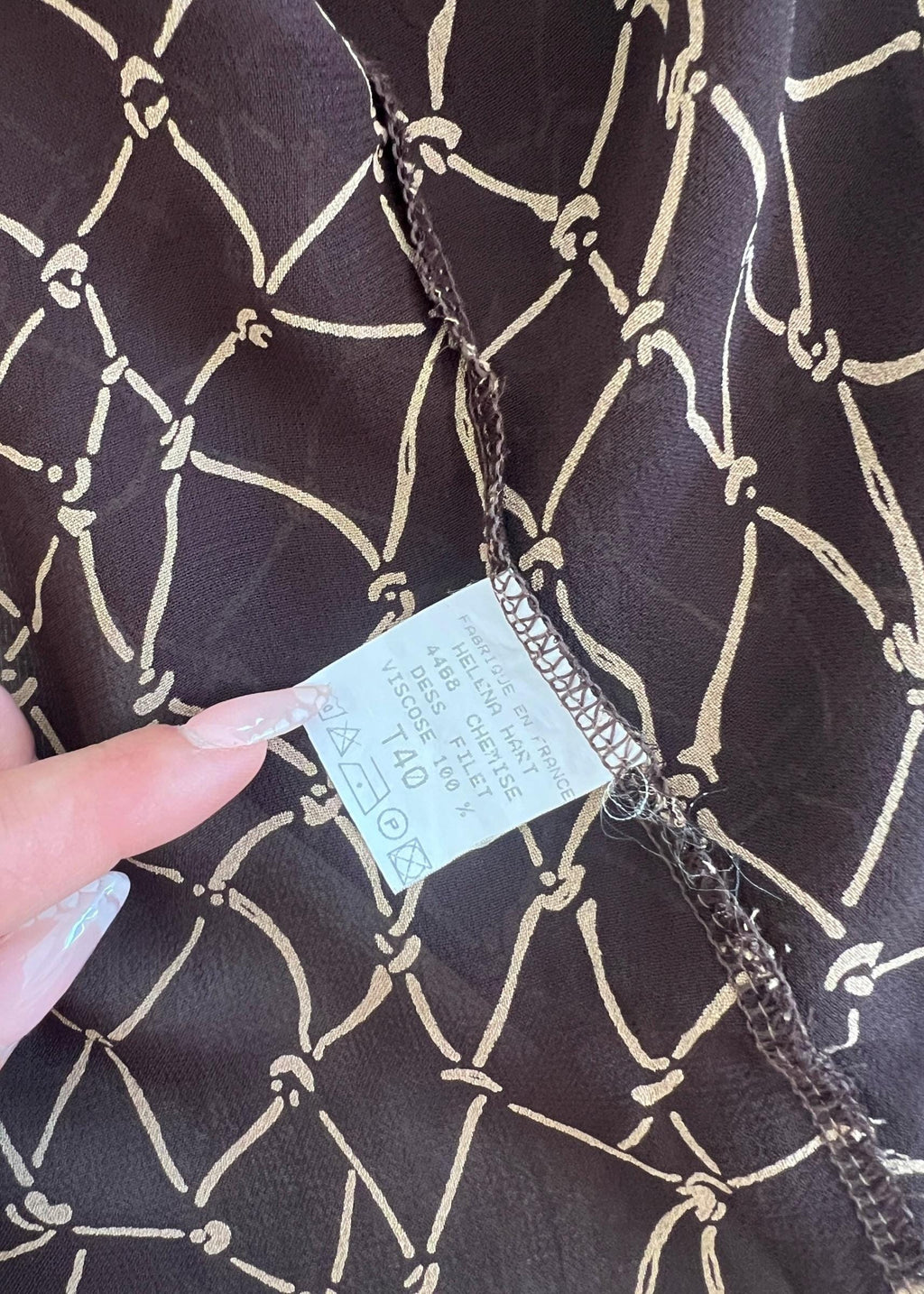 Camicia Vintage Y2K Marrone Cioccolato Semitrasparente