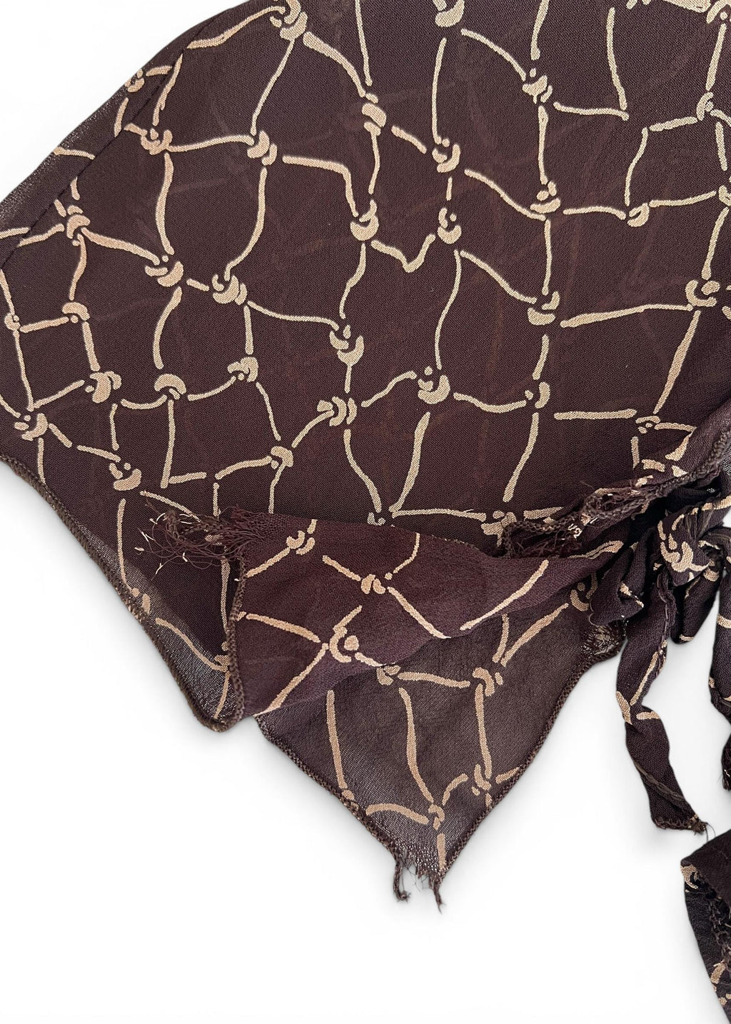 Camicia Vintage Y2K Marrone Cioccolato Semitrasparente