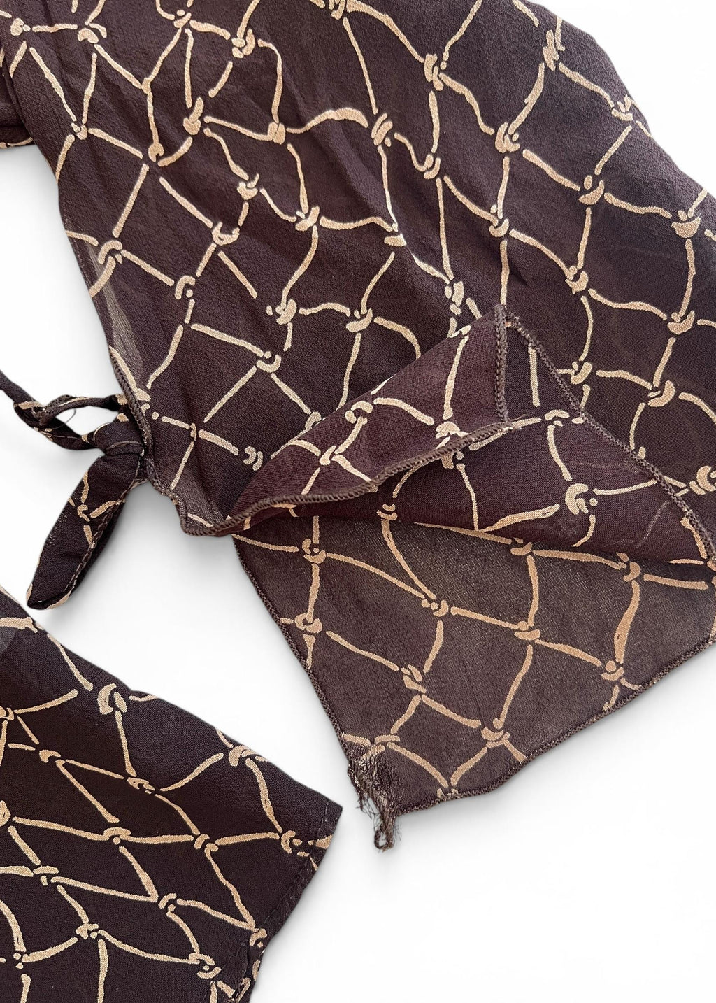 Camicia Vintage Y2K Marrone Cioccolato Semitrasparente